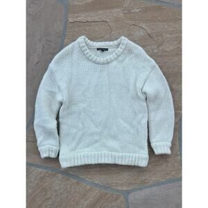 Kathryn McCarron Knitted Long Sleeve Raglan Crew Neck Sweater Cream S Oversized